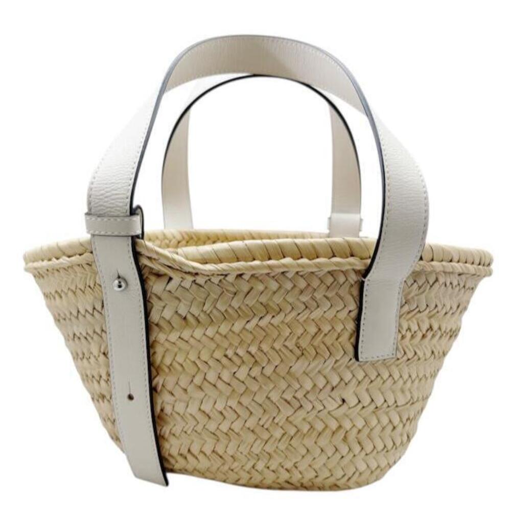 LOEWE Basket Bag Raffia Beige White Palm Leaf Leather Spring Summer